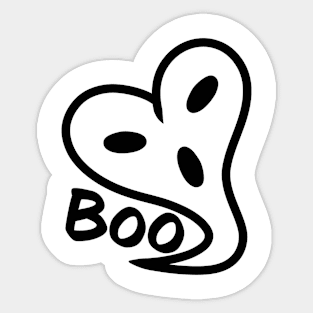 Halloween Boo Ghost Heart Sticker